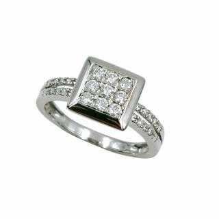 Bague Or Blanc 18 Ct & Diamants