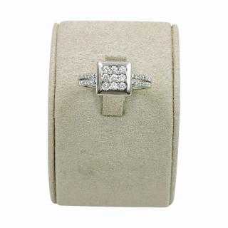 Bague Or Blanc 18 Ct & Diamants