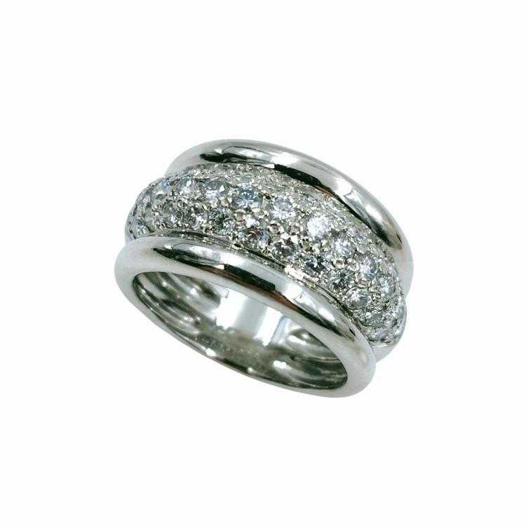 Bague Or Blanc 18 Ct & Diamants