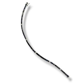 Bracelet or blanc 18ct avec diamants et saphirs