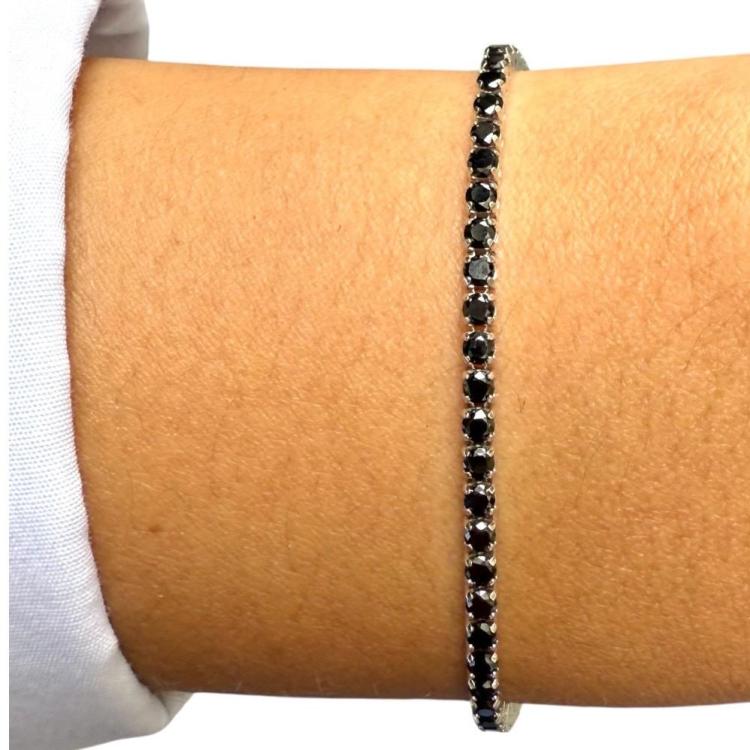 Tennis Sergio Ferris Or Blanc 18ct & Diamants Noir