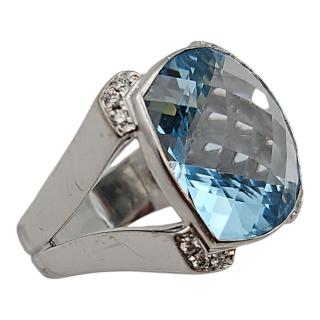BAGUE OR BLANC 18 CT ET DIAMANTS