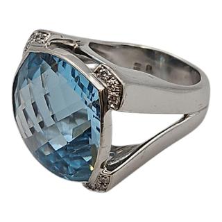 BAGUE OR BLANC 18 CT ET DIAMANTS