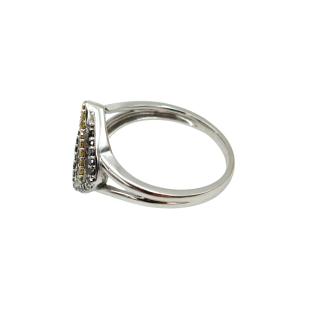Bague Or Blanc 14 Ct & Diamants