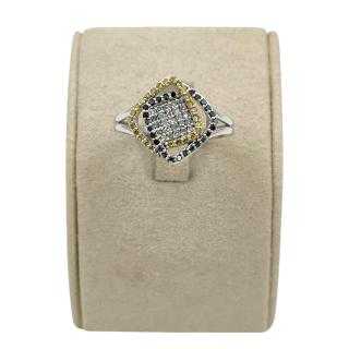 Bague Or Blanc 14 Ct & Diamants