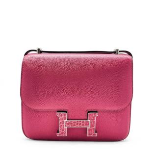 Sac à main Constance III Mini Epsom 18 Rose Mexico