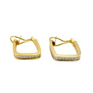Boucles d'Oreilles Or Jaune 18 Ct & Diamants