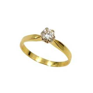Bague Or Jaune 18 Ct & Diamant