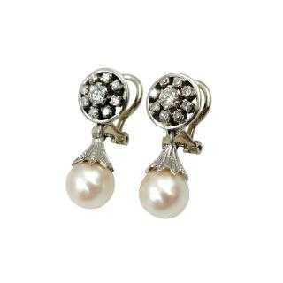 Boucles d'Oreilles Or Blanc 18 Ct