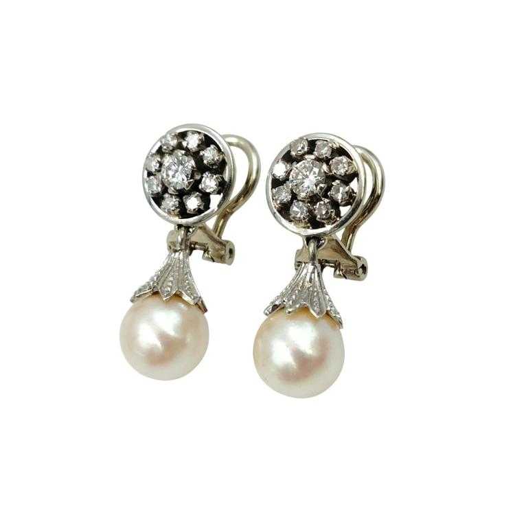 Boucles d'Oreilles Or Blanc 18 Ct