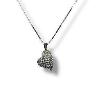 Collier Coeur Or Blanc 18ct