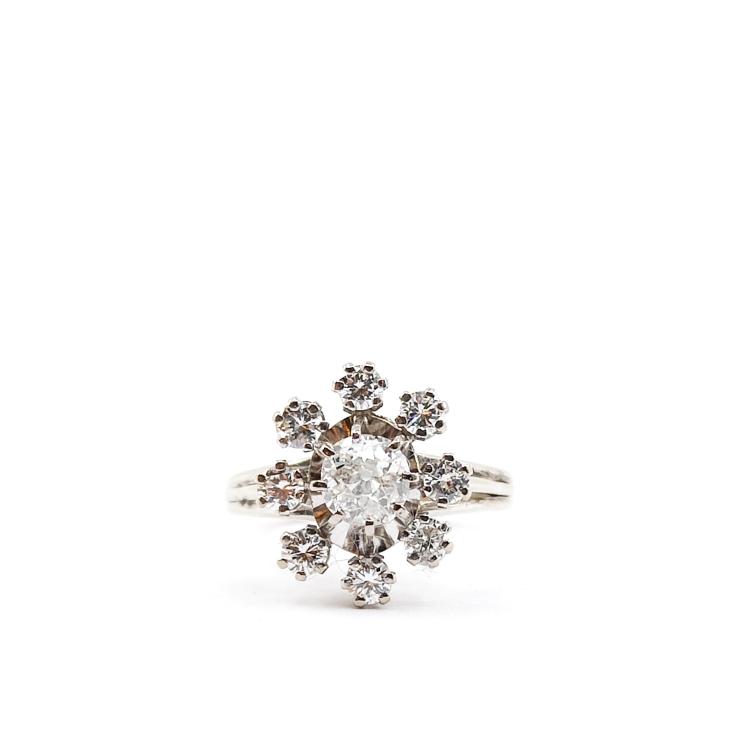 Bague Or Blanc 18k Diamants ( 0.89Ct )