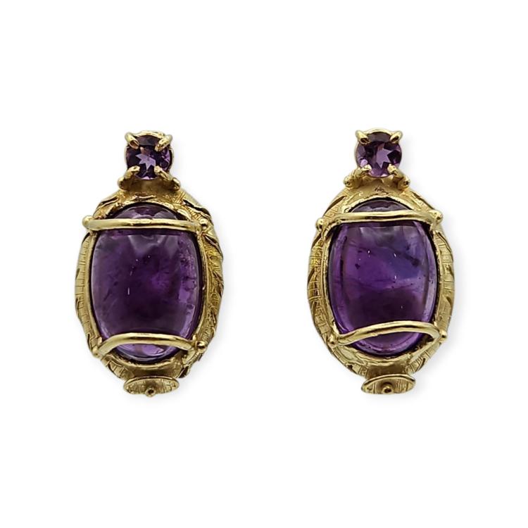 BOUCLES D'OREILLES VINTAGE OR 18 CT