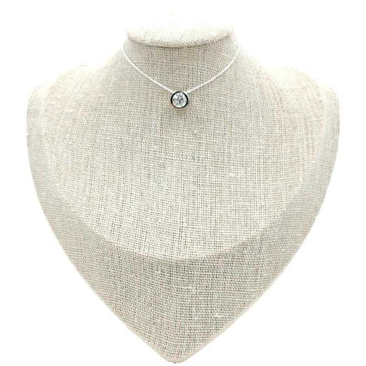 Pendentif Or Blanc 18 Ct Diamant