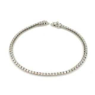 Bracelet Or Blanc 18 Ct & Diamants