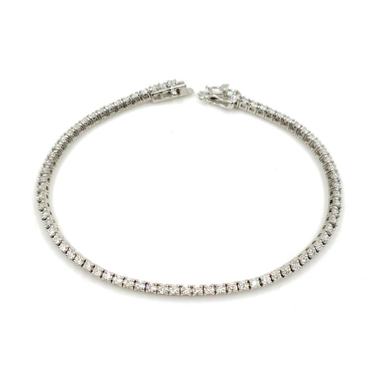 Bracelet Or Blanc 18 Ct & Diamants
