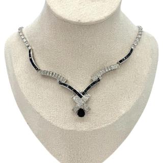 Collier Or 18ct Diamants & Saphirs