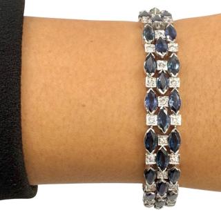 Bracelet Or 18CT Diamants & Saphirs