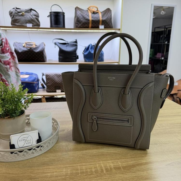 Sac à main Céline Luggage Elephant gris