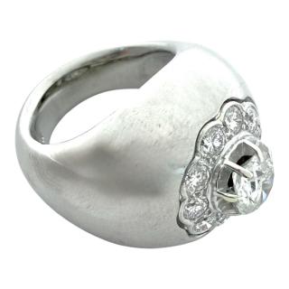 Bague Or Blanc 18ct & Diamants