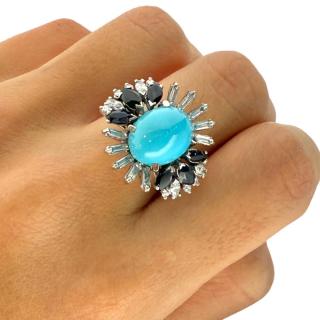 Bague Or 18ct Diamants & Saphirs