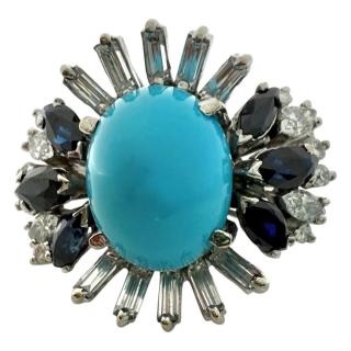 Bague Or 18ct Diamants & Saphirs
