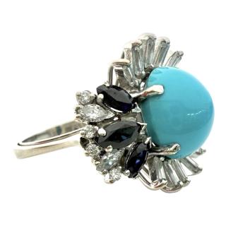 Bague Or 18ct Diamants & Saphirs