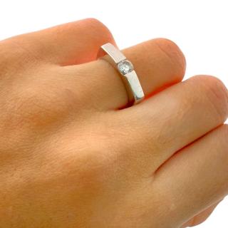 Bague Or Blanc 18ct & Zircon