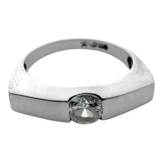 Bague Or Blanc 18ct & Zircon