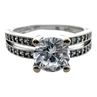 Bague Or Blanc 18ct & Zircon