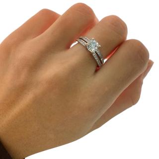 Bague Or Blanc 18ct & Zircon