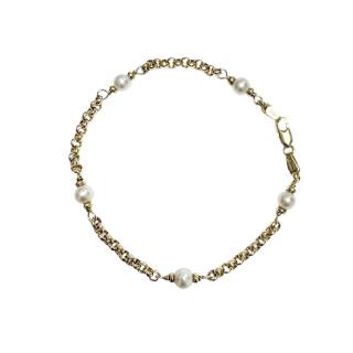 Bracelet Or jaune 18ct et Perles