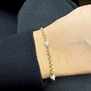 Bracelet Or jaune 18ct et Perles