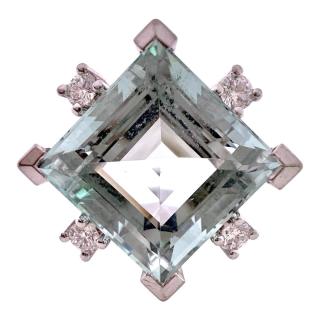 Bague Or 18ct Diamants & Aigue Marine