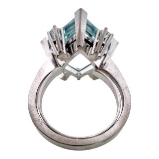 Bague Or 18ct Diamants & Aigue Marine