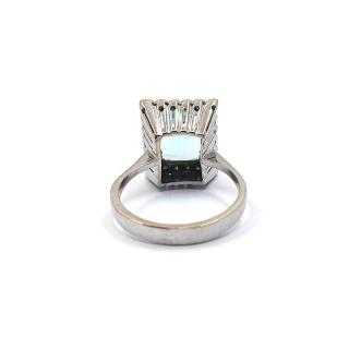 Bague Or gris 18k Aigue-Marine & Diamants