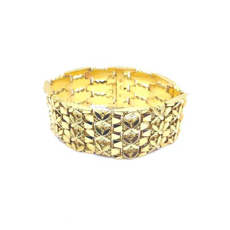 Bracelet Manchette Or Jaune 18k 46.87 g