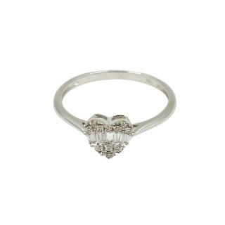 Bague Or Blanc 18 Ct & Diamants
