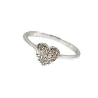 Bague Or Blanc 18 Ct & Diamants