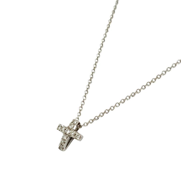 Collier Or Blanc 18 Ct & Diamants