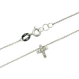 Collier Or Blanc 18 Ct & Diamants