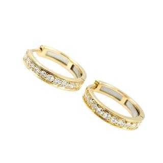 Boucles d'Oreilles Or Jaune 18 Ct & Diamants