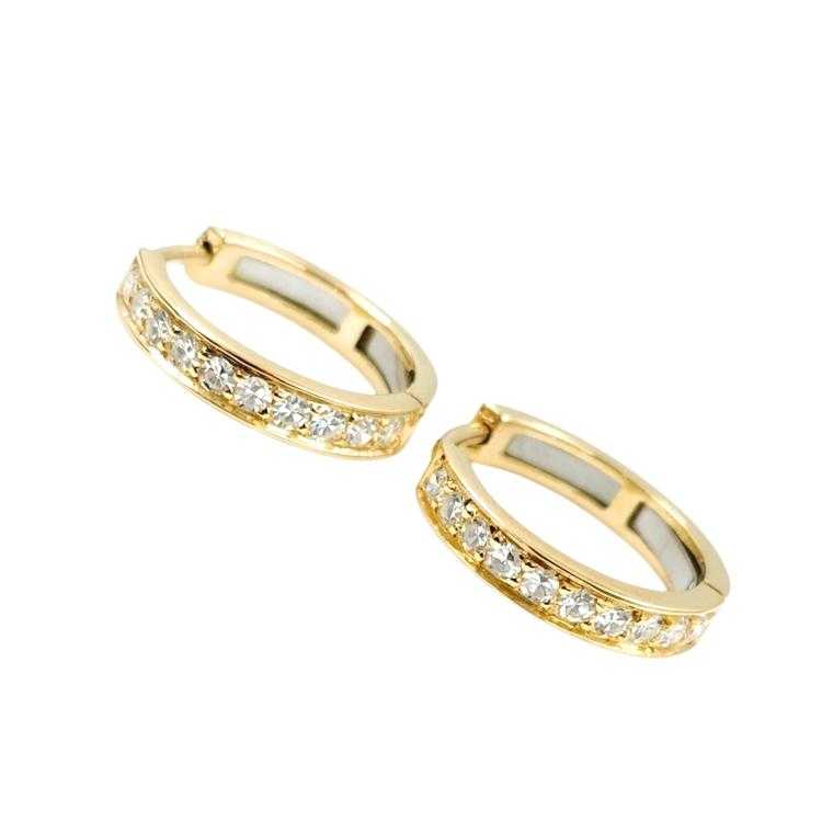 Boucles d'Oreilles Or Jaune 18 Ct & Diamants