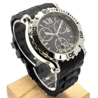 Chopard On strap With Black Dial Happy Sport Round