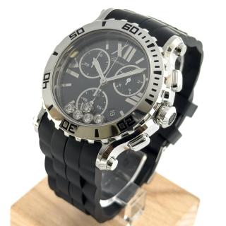 Chopard On strap With Black Dial Happy Sport Round