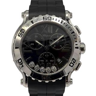 Chopard On strap With Black Dial Happy Sport Round