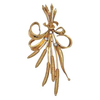 Broche Or Jaune 18CT ET DIAMANTS