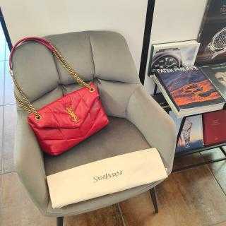 Sac à main Saint Laurent Puffer Small Rouge