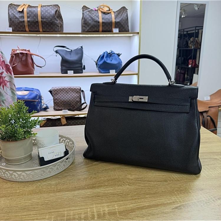 Sac à main Kelly Taurillon Clémence 40 Black