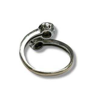 Bague or blanc 18ct zircons